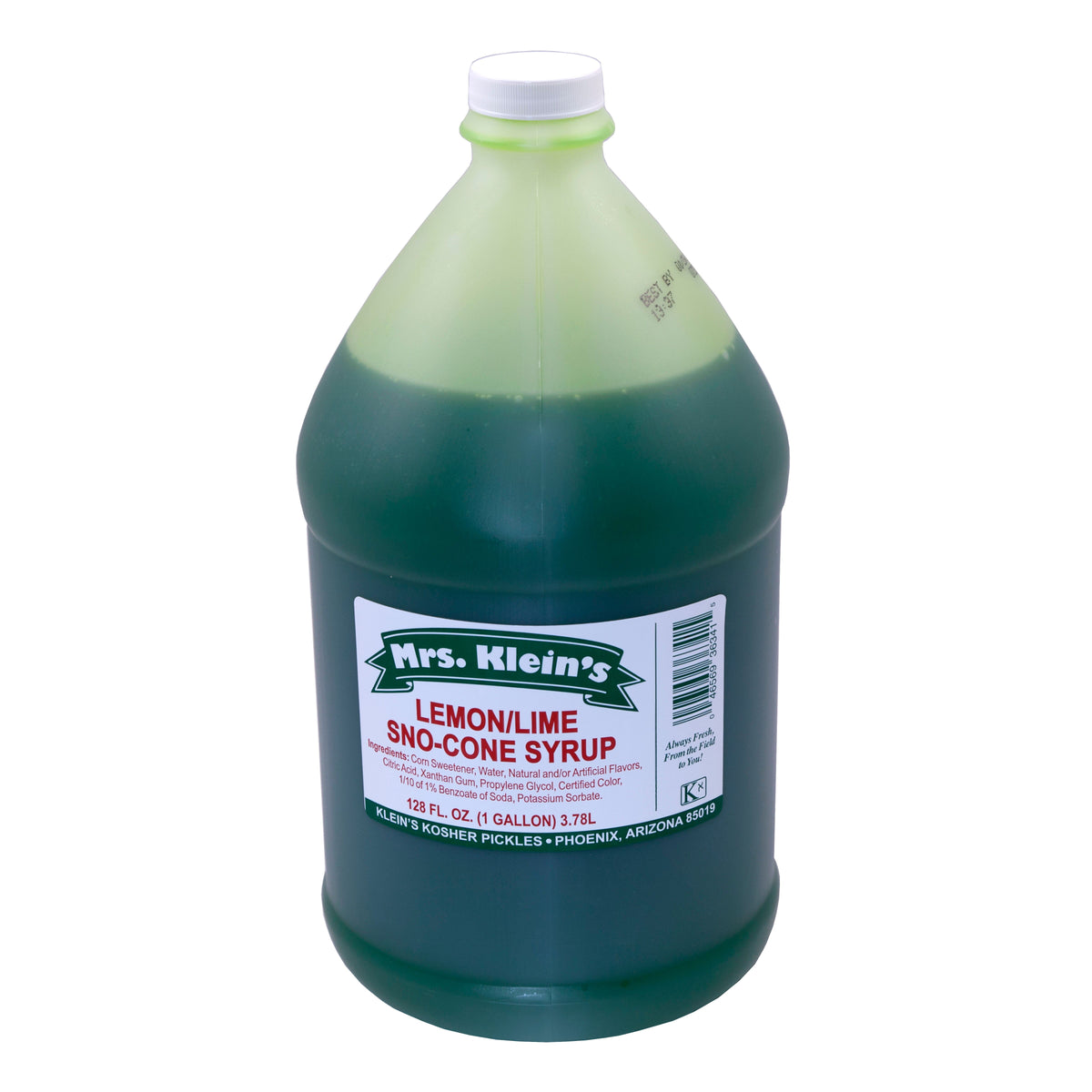 Lemon Lime SnoCone Syrup (1 Gal) Mrs. Klein's Pickle Co.