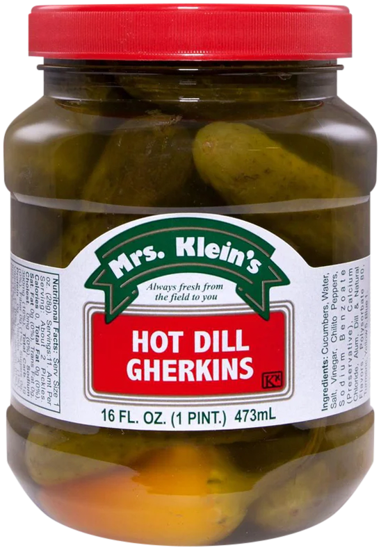 Hot Dill Gherkins (16oz)