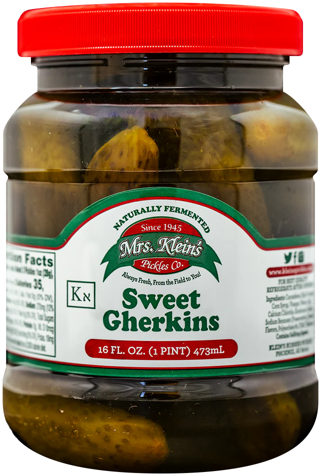 Sweet Gherkins (16oz) – Mrs. Klein's Pickle Co.