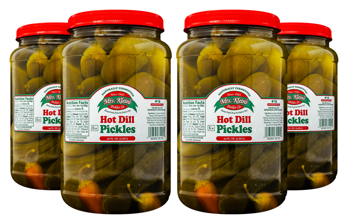 Hot Dill Pickles (90oz) - 1 Case (4/90oz)