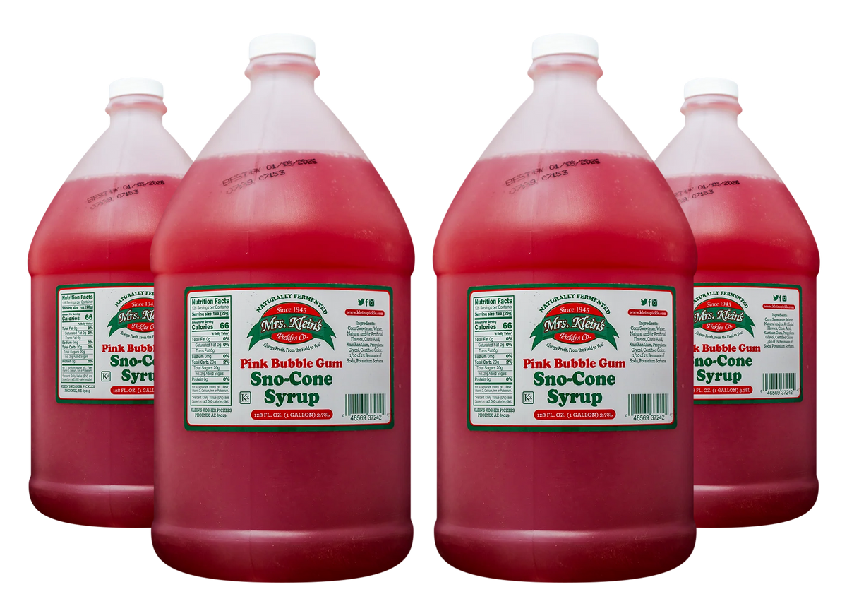 Pink Bubble Gum Sno-Cone Syrup (1 Gal) - 1 Case (4/1 Gal)