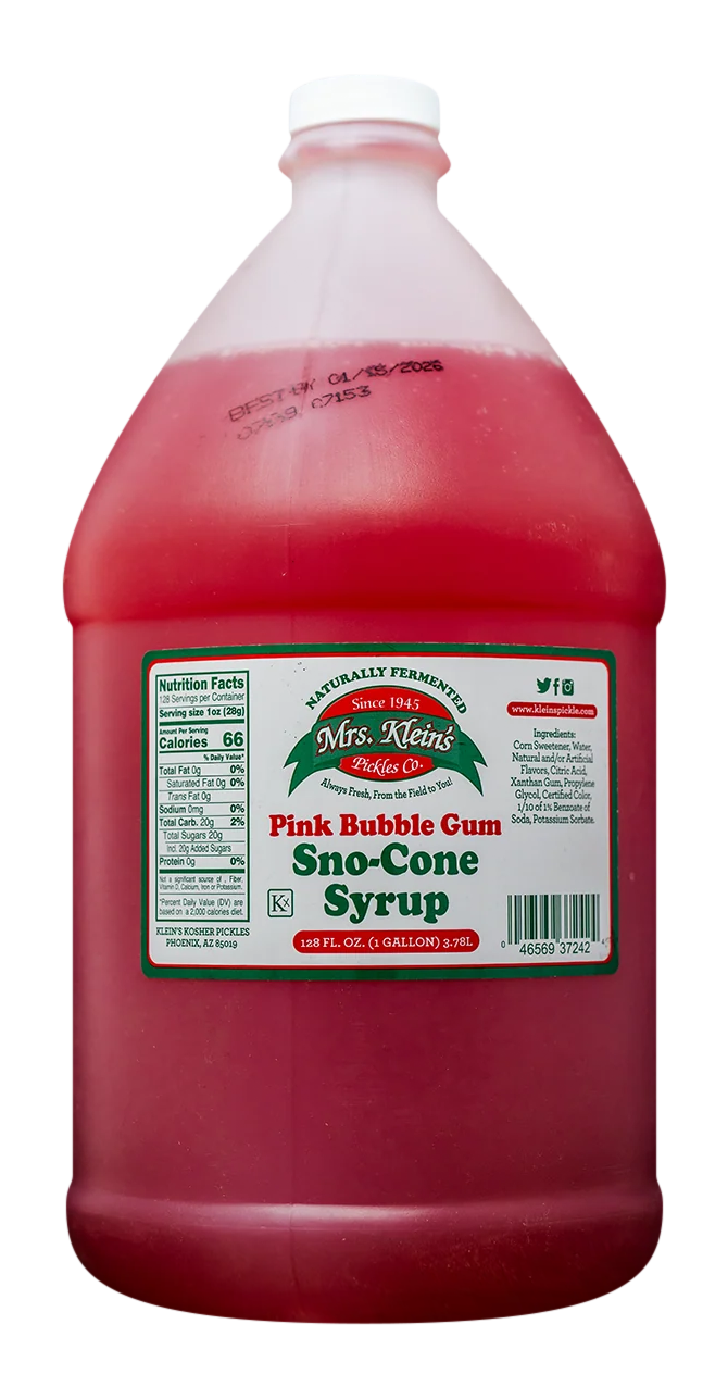 Pink Bubble Gum Sno-Cone Syrup (1 Gal) - 1 Gal