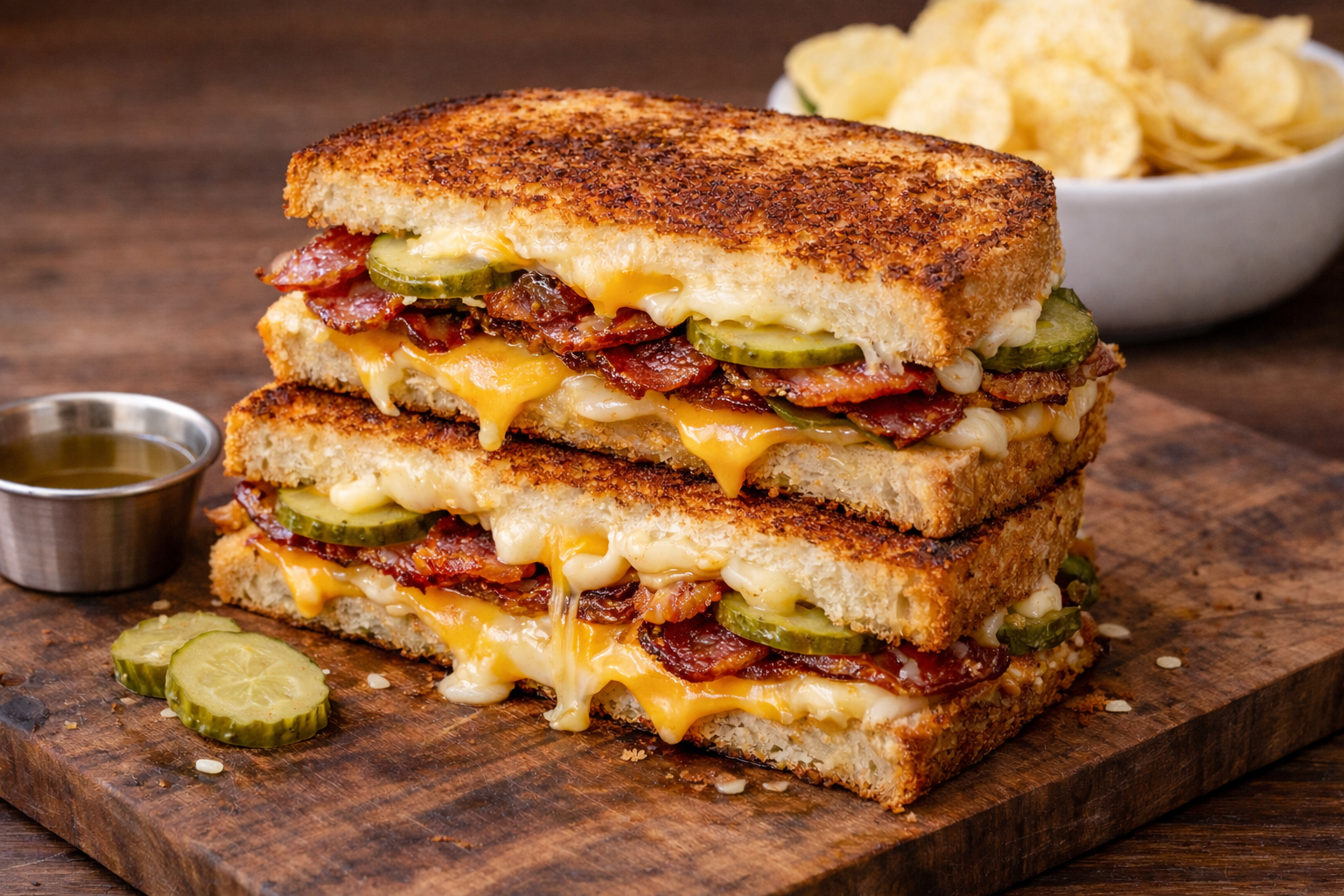 Pickle Bacon Grilled Cheese Melt