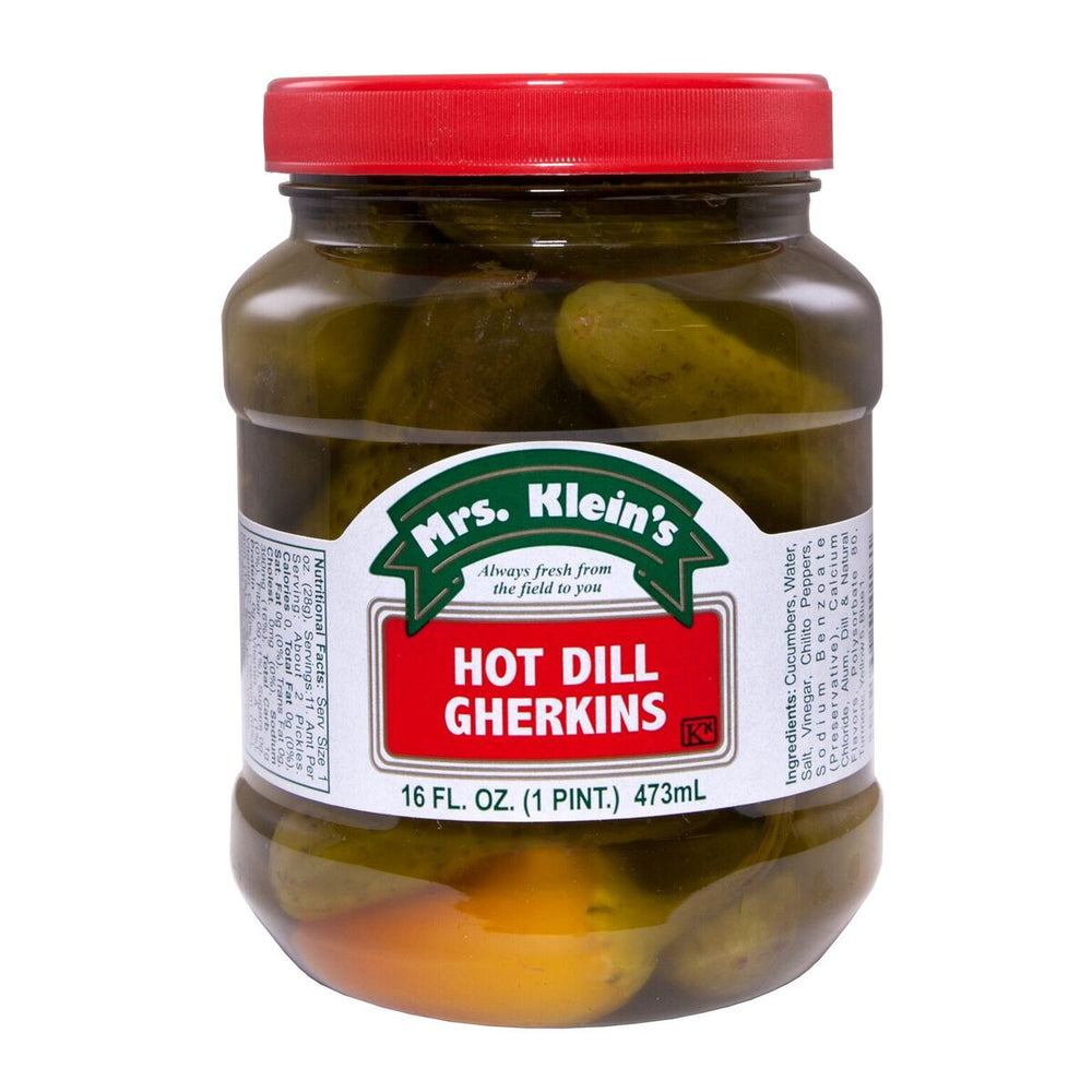 Hot Dill Gherkins (16oz)