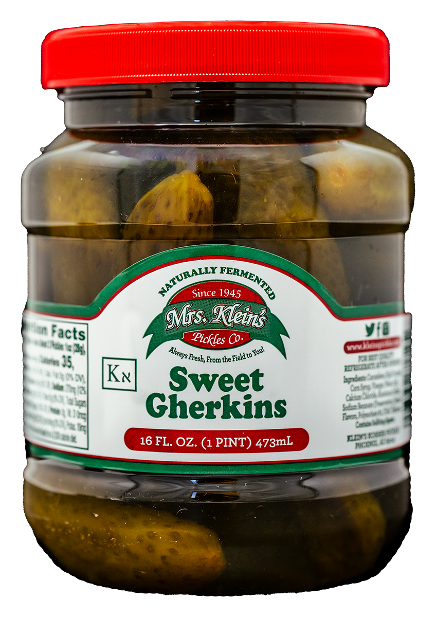 Sweet Gherkins (16oz) – Mrs. Klein's Pickle Co.