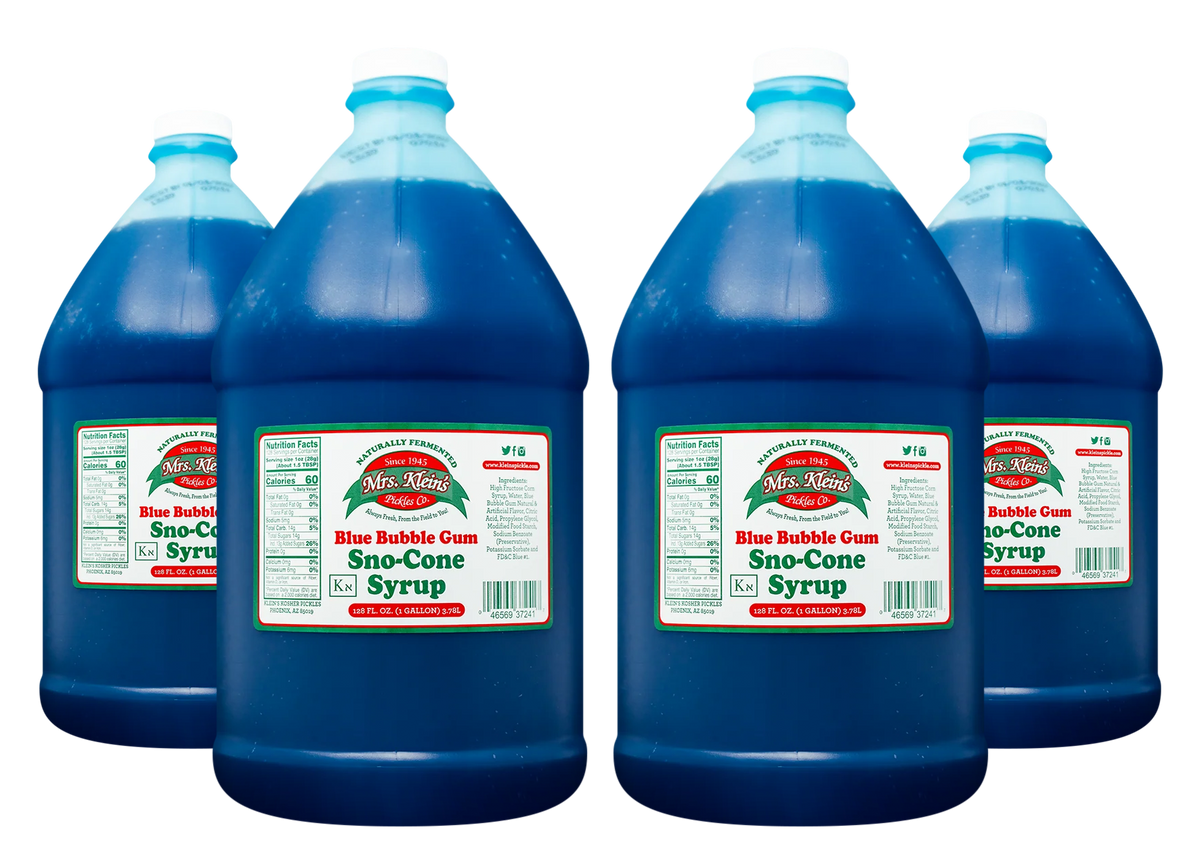 Blue Bubble Gum Sno-Cone Syrup (1 Gal) - 1 Case (4/1 Gal)