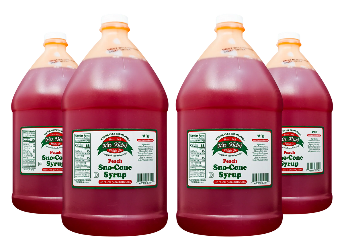 Peach Sno-Cone Syrup (1 Gal) - 1 Case (4/1 Gal)