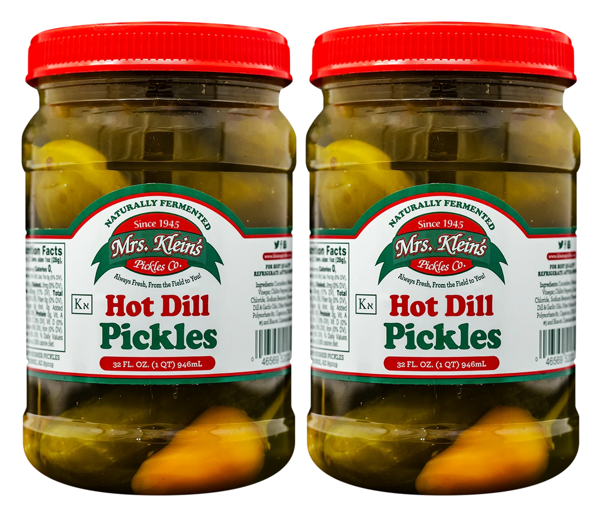 Hot Dill Pickles (32oz) - 2-Pack (1 quart (32oz))