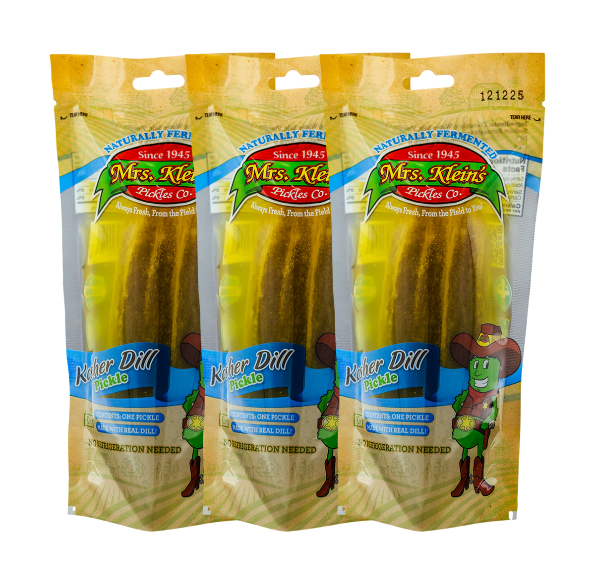 Single Serve Kosher Dill Pickle in a Pouch - 3-Pack