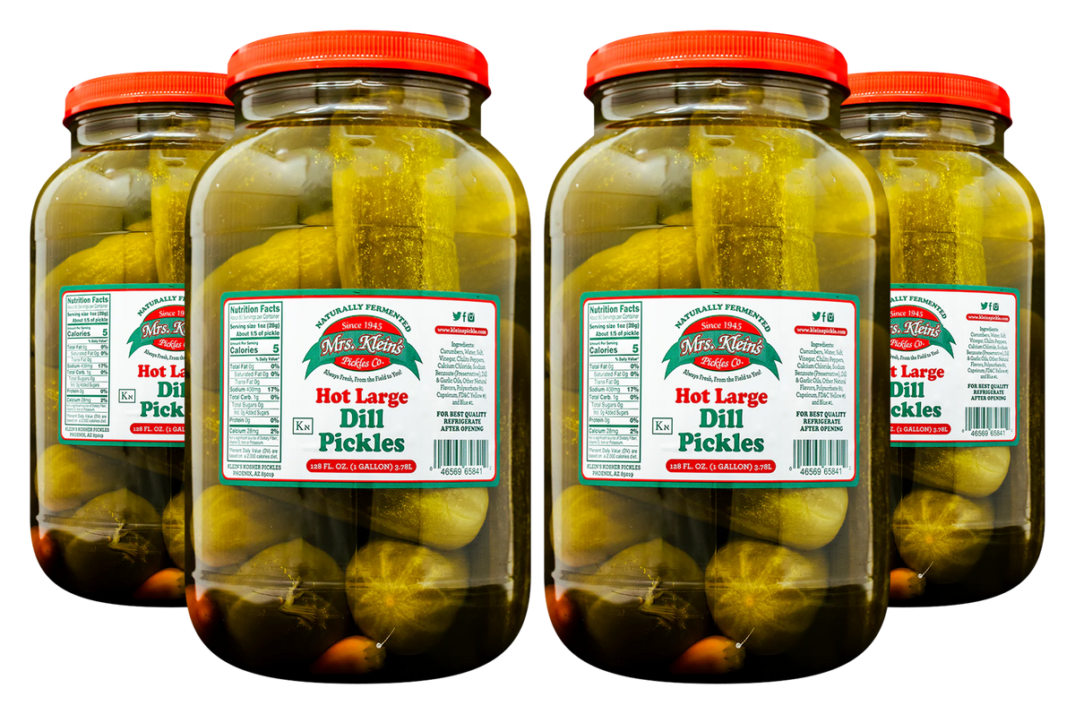 Large Hot Dill Pickles (1 Gal) - 1 Case (4/1 Gal)
